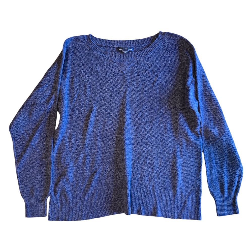 American Eagle Outfitters Blue Sweater Womens Medium Soft Top Blouse Shirt